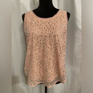 Candies Pink Scoop Neck Sequined Tank Top Size Medium